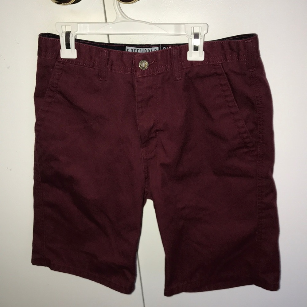 Free World Maroon men’s chino shorts